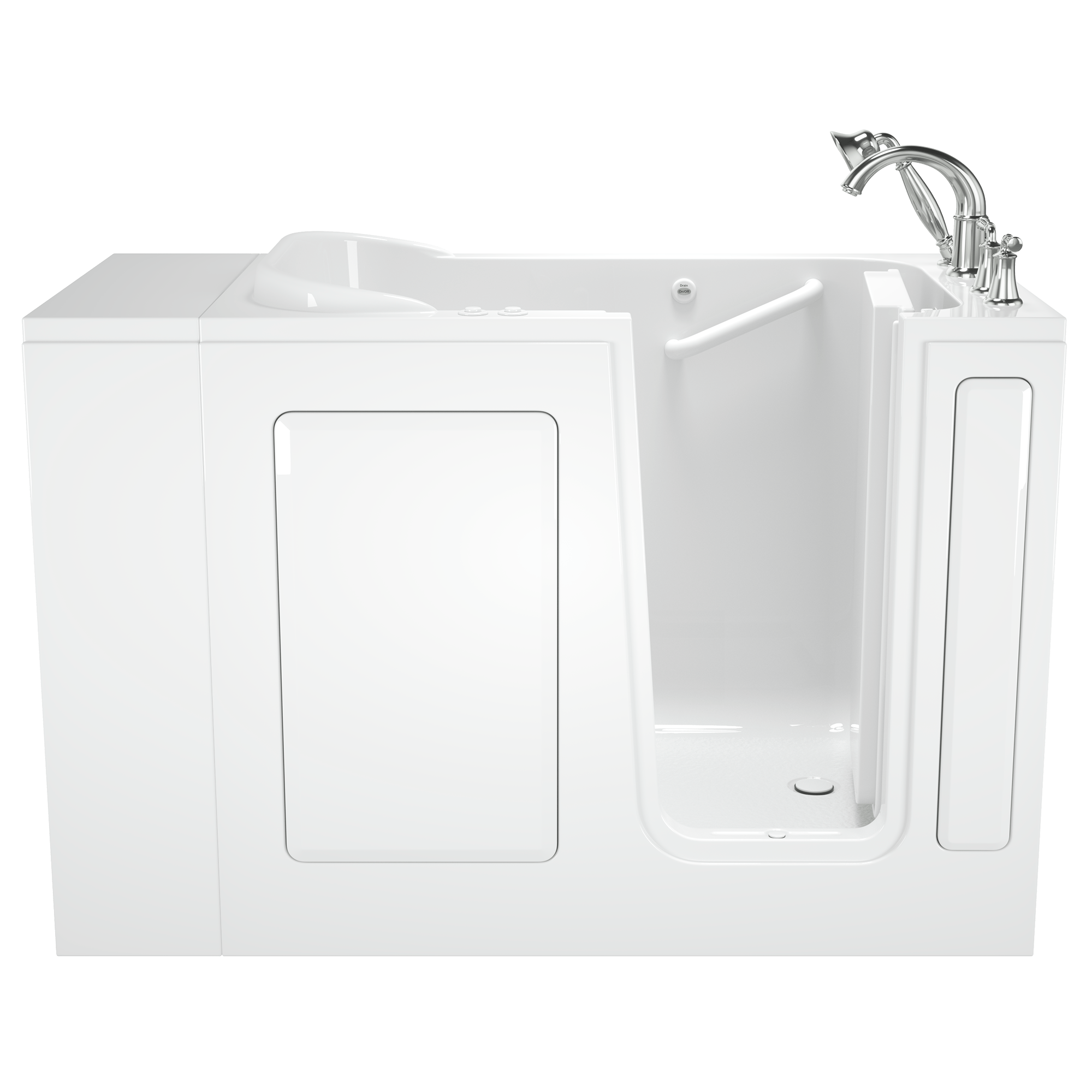 Gelcoat 28x48 Inch Walk in Bathtub with Combination Air Spa and Whirlpool System  Right Hand Door and Drain WIB WHITE